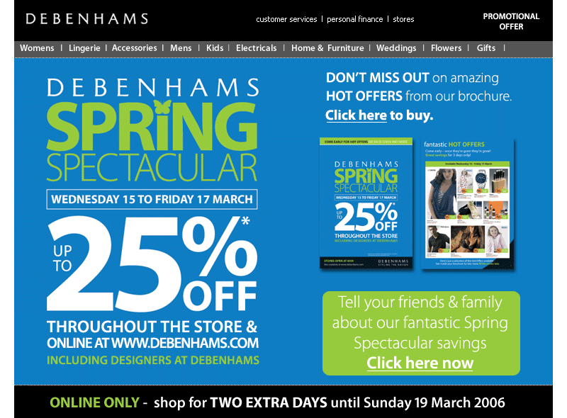 Debenhams Email Design - Darius Bajina Personal Portfolio