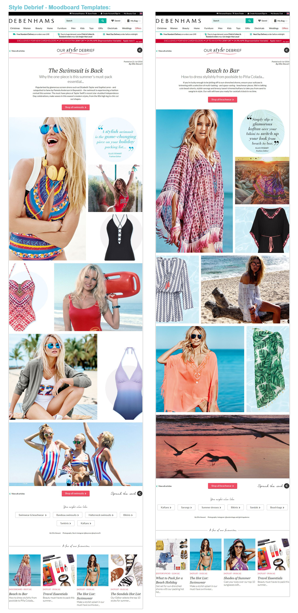Debenhams Style Edit Template Design Examples - Darius Bajina Personal Portfolio