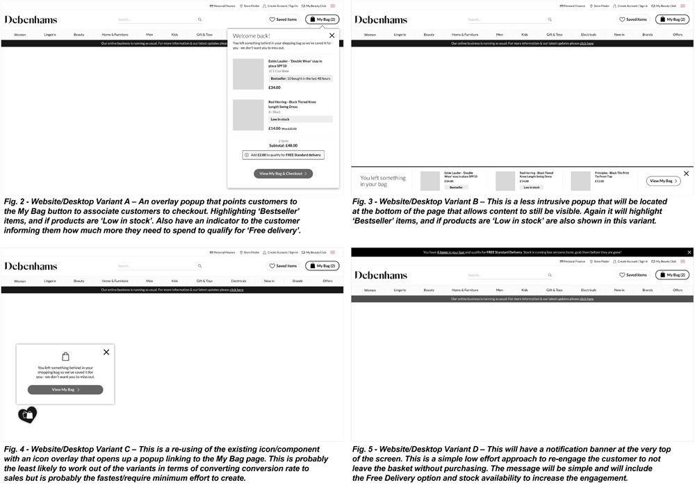 User Interface Project: Debenhams Recover Abandon Basket Image 2 - Darius Bajina Personal Portfolio